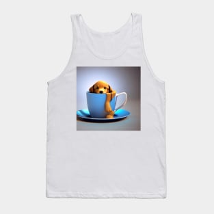 Puppuccino Coffee And Cute Puppy Doggy Tank Top